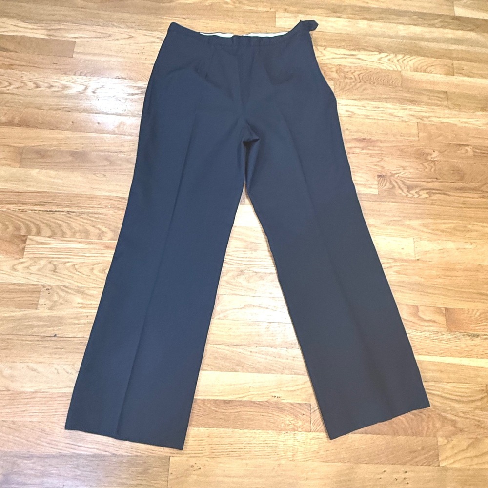 Vintage Military Slacks Women's Black High Rise Wool‎ Blend Made USA 33x30